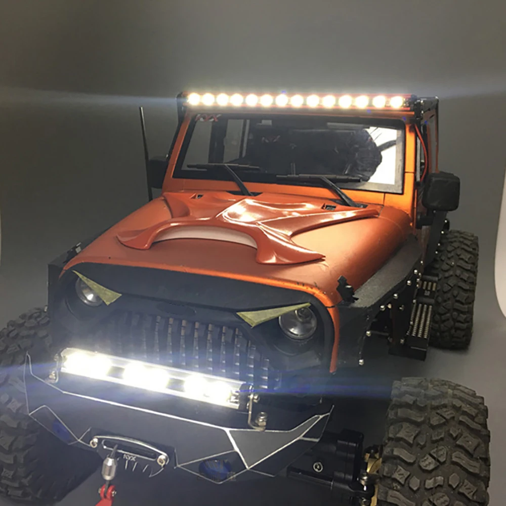 RC Car Parts Simulation 1/10 Crawler Model Cars Upgrade Light Modified OP Accessories Metal LED 12V Top Row Lights Lamp