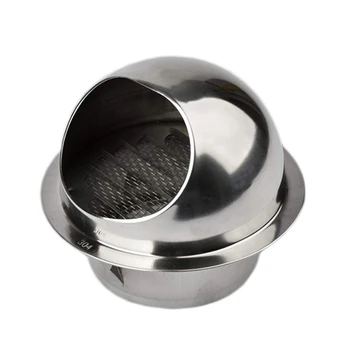 

6 Inch 304 Thick Stainless Steel Air Vent, Sphere Ventilation Grill Cover Hooded Cowl External Extractor Wall Air Outlet