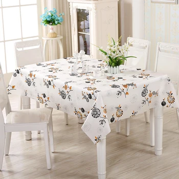 

6Colour Tablecloth Rectangle Cotton LinenTable Cloth Geometry Olive Leaf Tablecover Ruffle Gold Oilproof Plastic Table Cover 1pc