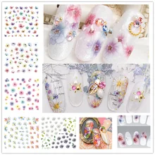 Маргаритка фототерапия лак для ногтей водяной знак Цветочные наклейки Одуванчик цветок роспись ногтей клейкая бумага Smudge цветок