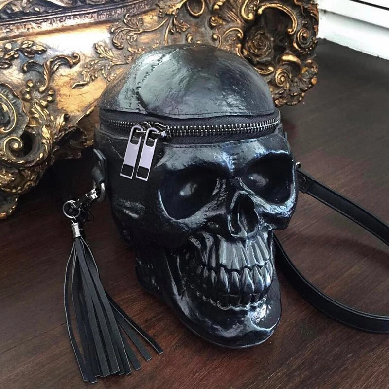 InstaHot Skulls сумка на плечо однотонная Готическая уличная ретро кожаная сумка женская шикарная Панк 3D черепа новая сумка