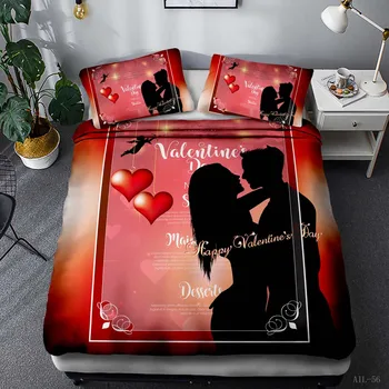 

Valentine's Day DIY Print Bedding Set Duvet cover Pillowcase Fitted Sheets king size Bedding set Customizable Double bedding set