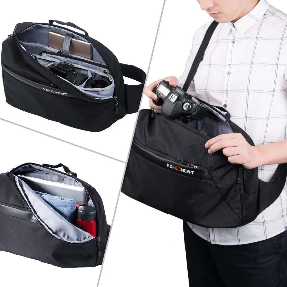 K& F сумка-слинг для цифровой зеркальной камеры, объектива, аксессуаров и 13," ноутбука со съемной внутренней сумкой