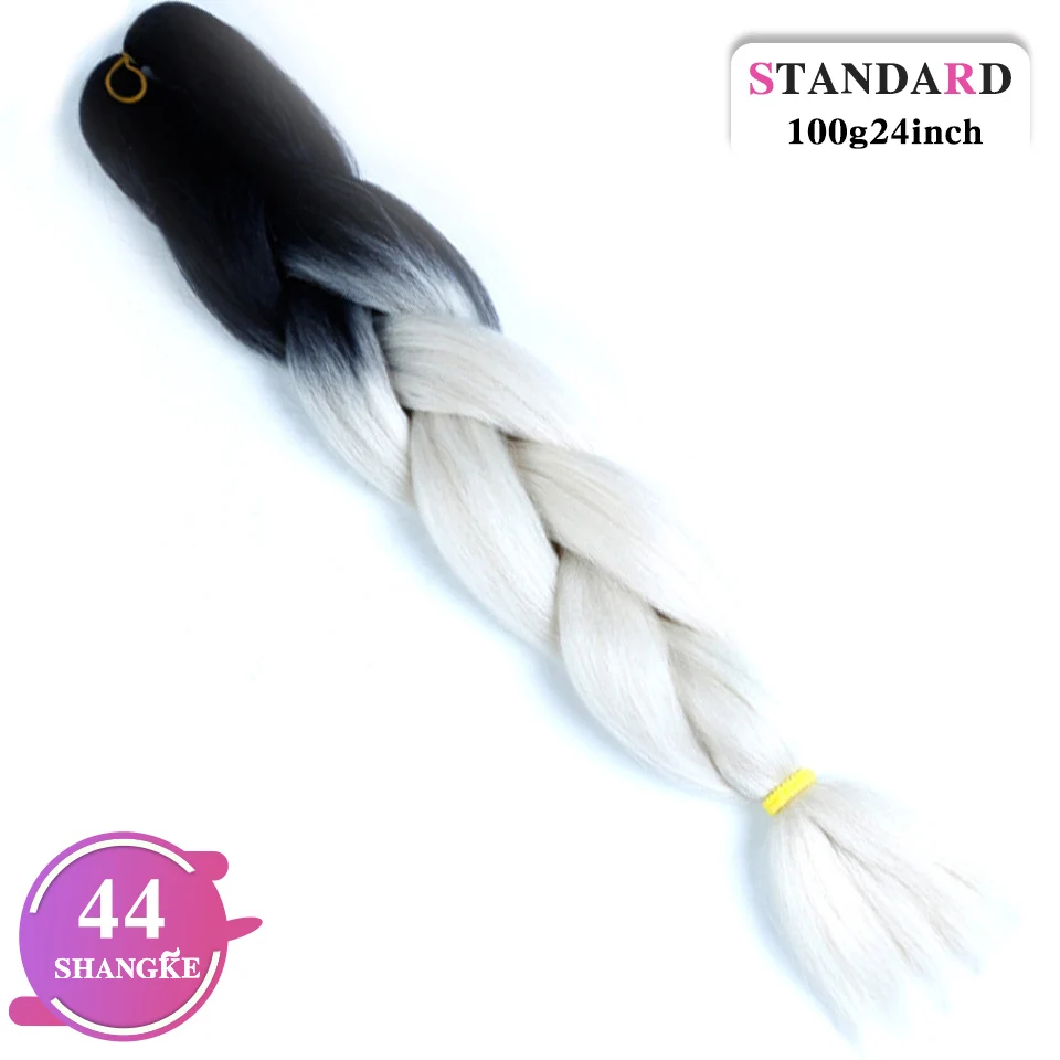 Огромные косички синтетические плетеные волосы длинные Омбре JumboCrochet блонд розовый синий серый волосы для наращивания африканская вязка - Цвет: BR02-44