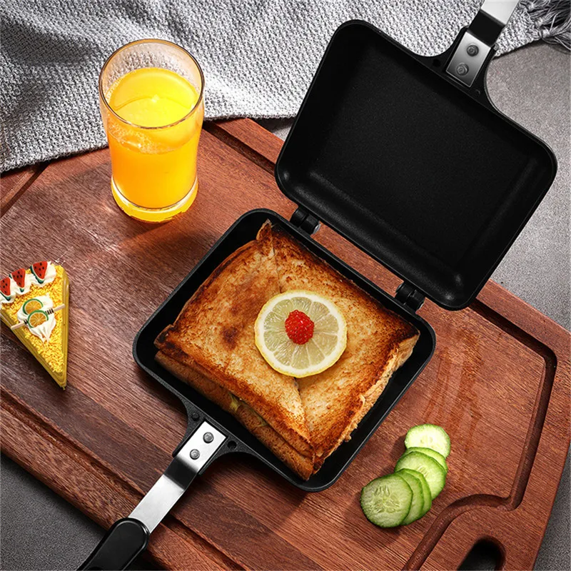 Double Side With Handles Eggs Sandwich Maker Non stick Bread Grill Waffle Crepe Toaster Pancake Baking Breakfast Machine|Pans|   - AliExpress