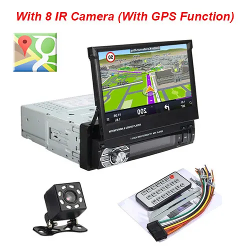 GPS With 8 IR Maiyue star 7-дюймовый HD, автоматический автомобильный стерео радио Bluetooth 1DIN сенсорный экран дисплей DVD MP5, SD карт памяти, fm-радио USB плеер камера заднего вида - Цвет: GPS With 8 IR