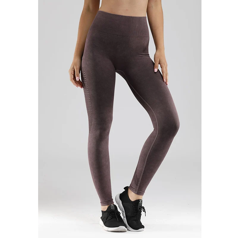 Purple Колготки для спортзала, энергетическая стирка, бесшовные леггинсы, штаны для йоги, высокая талия, спортивные бесшовные леггинсы, женские штаны для спортзала - Color: Purple