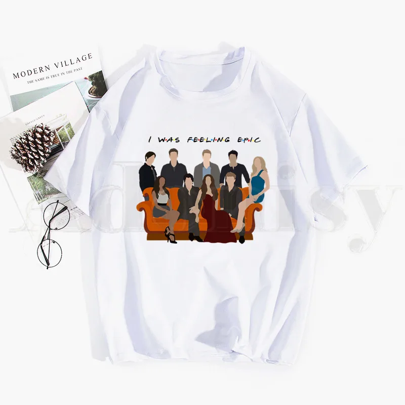

The Vampire Diaries Damon salvatore Tshirt Hip Hop Girl Print Top Tees Harajuku Tshirts Fashion Summer T-shirt