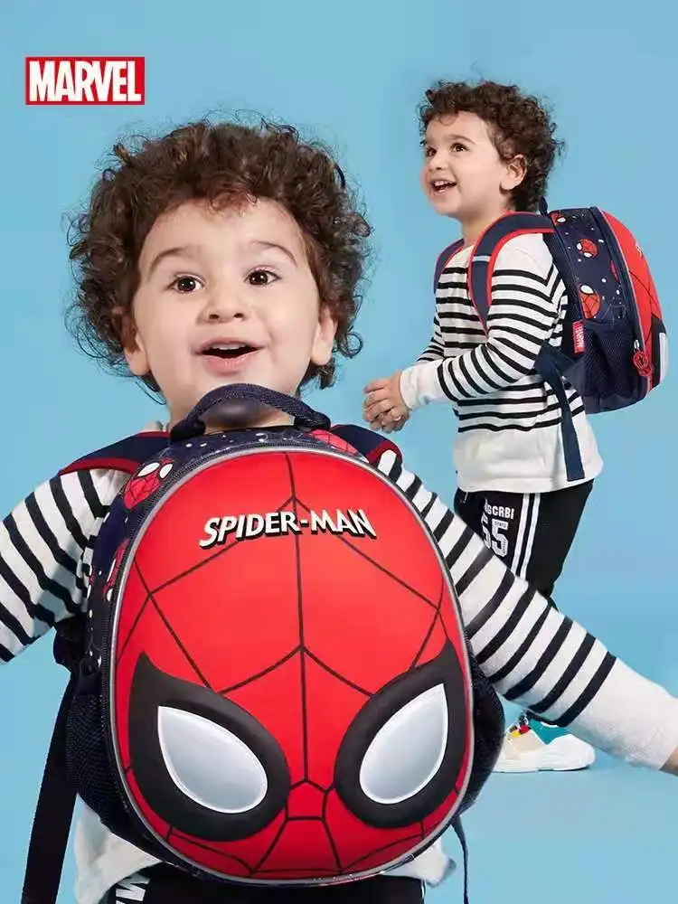 Genuine Disney School Bags For Boys Kindergarten Student Shoulder Backpack Spider Man Kids Birthday Gifts Age 4-9 Years Mochilas