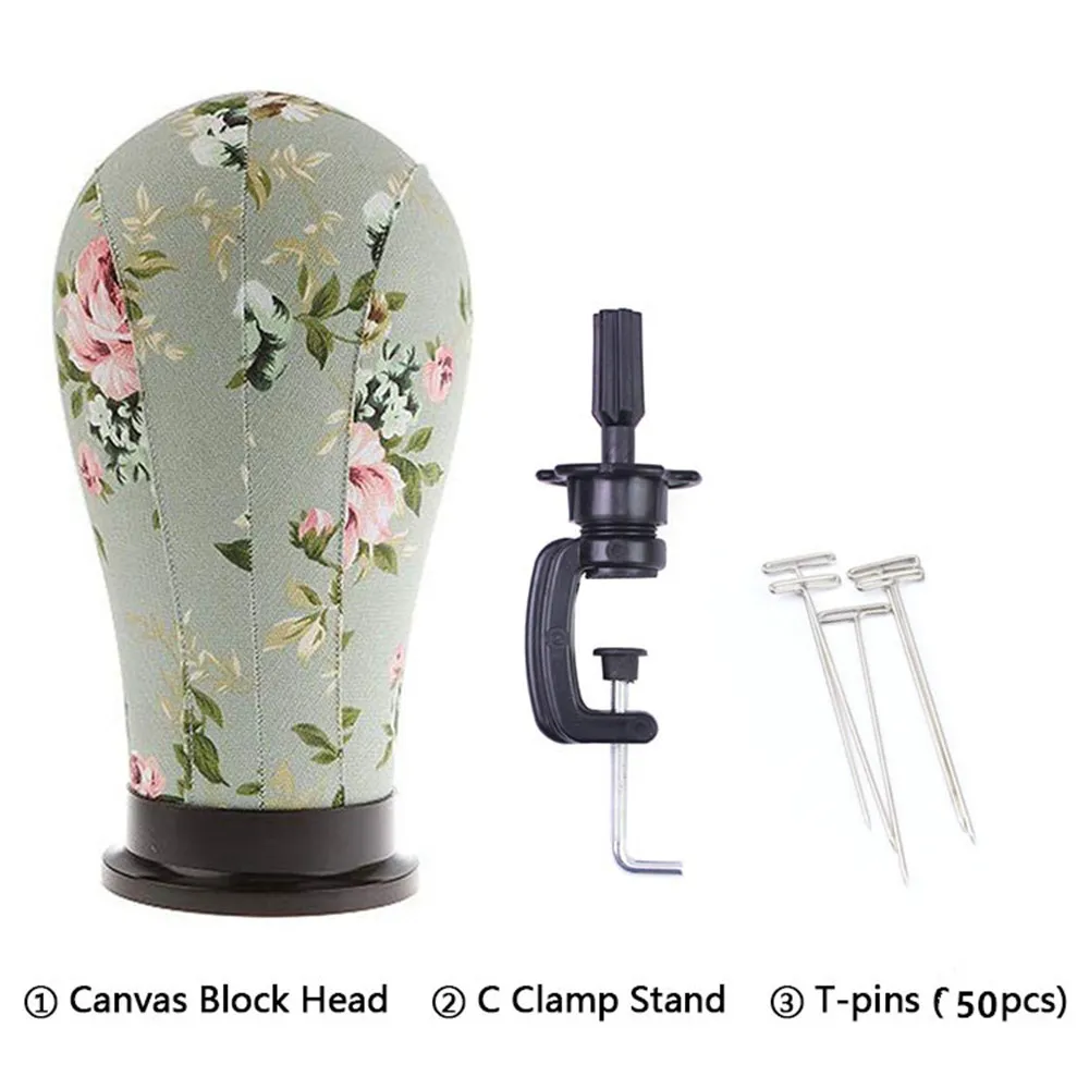 

Nice Canvas Block Manikin Mannequin Head Model For Hair ExtensionToupee Lace Wig Making Styling Cap Display Stand