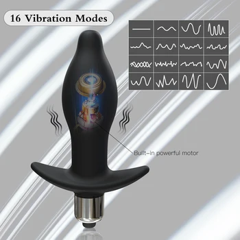 Anal Plug Bullet Vibrators Prostate Massager For Men 16 Modes Good Anal Dildon For Women Safety Silicone Prostate Vibrator Toys 2