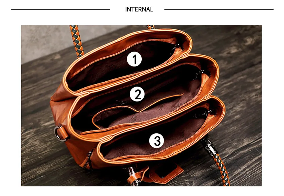 Winter Retro Leather Handbags Hand-wound Woven Contrast Color Women Shoulder Bags Ladies Messenger Bag High Quality Totes