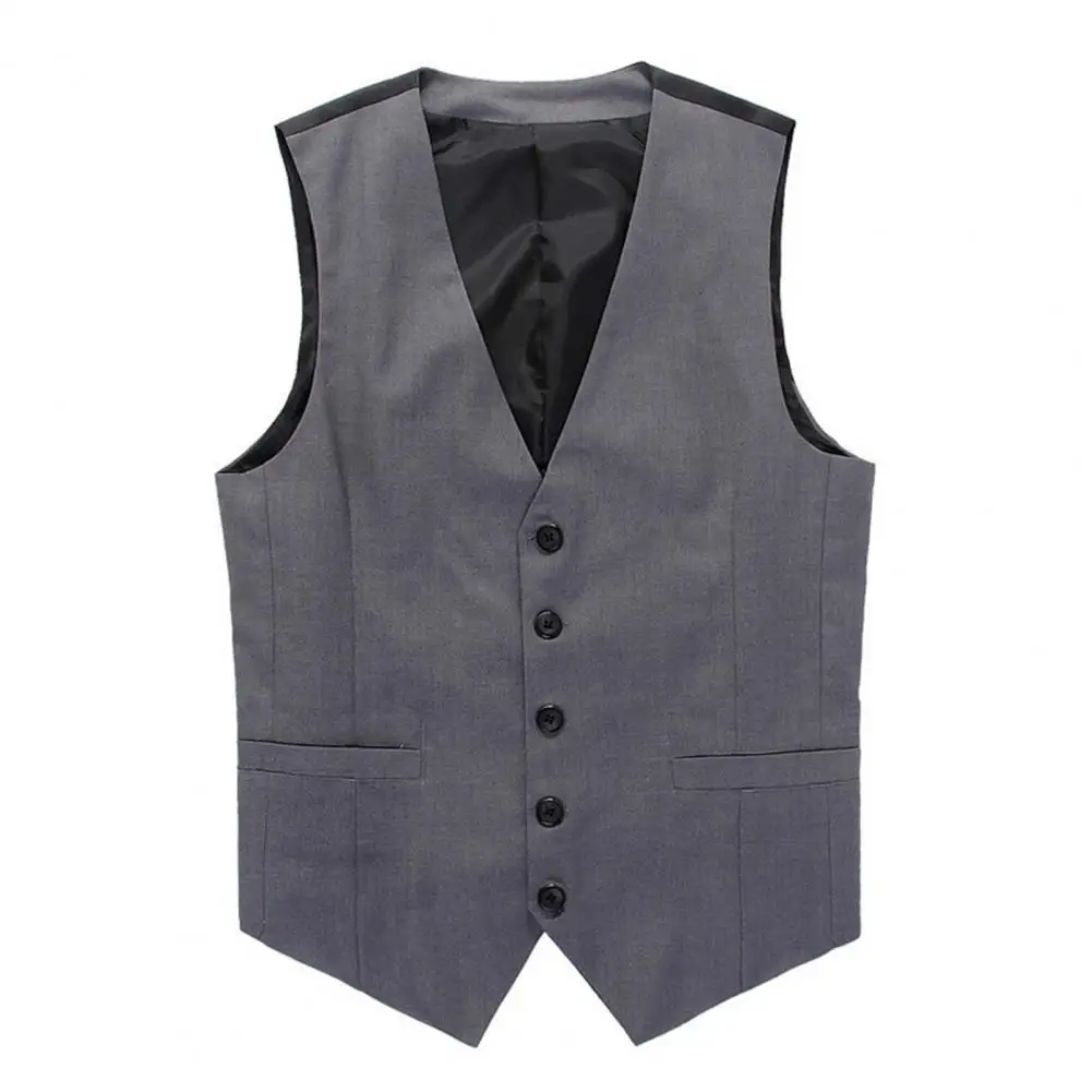 Solid Color Suit Vest Men Slim Fit Waistcoat Gilet Homme Formal Businss Vest Sleeveless Jacket Male Waistcoat жилетка мужская
