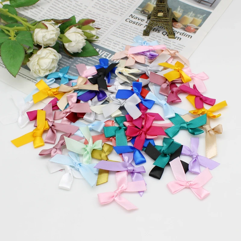 Ribbon Decoration Satin Ribbons Ribbon Supplies Satin Ribbon 50-200 Pcs/pack Ribbon Bows Small Size Satin Ribbon Bow Flower Craft Decoration