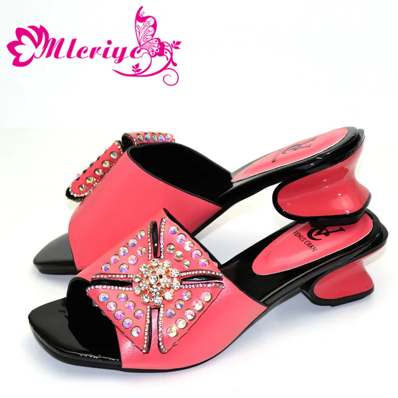 

Latest Design Women Shoes Summer 2020 Shoes Woman High Heel Nigerian Women Wedding Shoes Decorated with Rhinestone Party Shoes