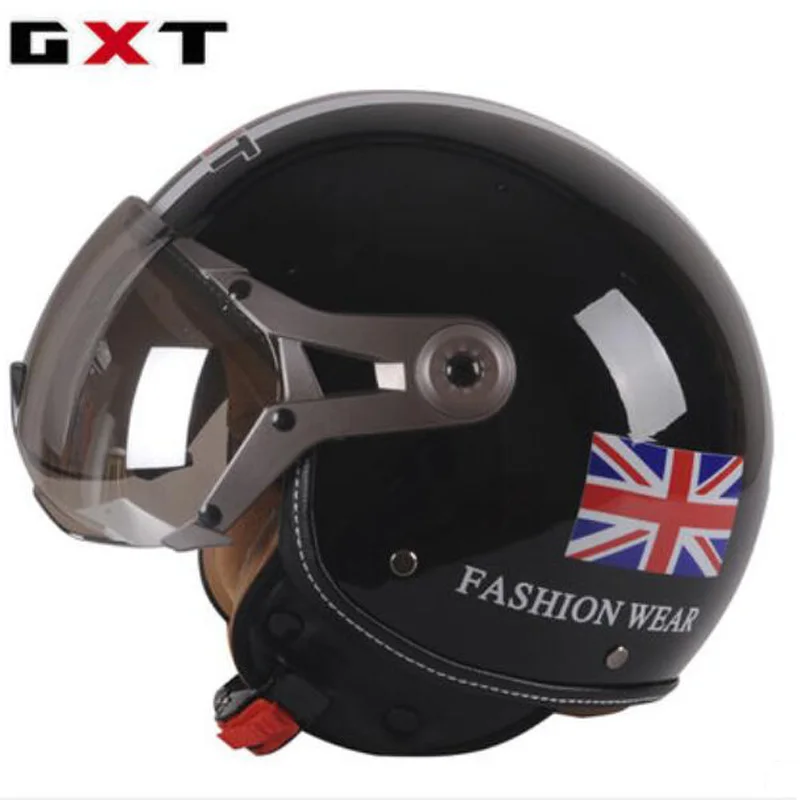 Защитный GXT Ретро мотоциклетный шлем Prince Half Face мотоциклетные шлемы из ABS с PC линзой козырек 6 цветов