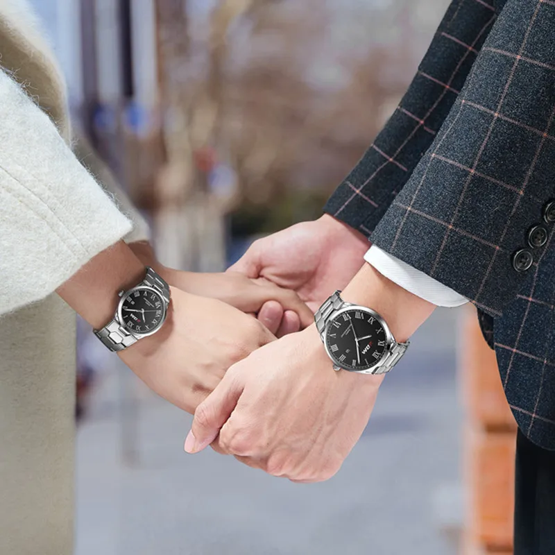 

Mens and Womens Luxury Analog 6 Color Couple Watch 1 Pair Round Dial Point Watch Watch Couples Calendar Date Window