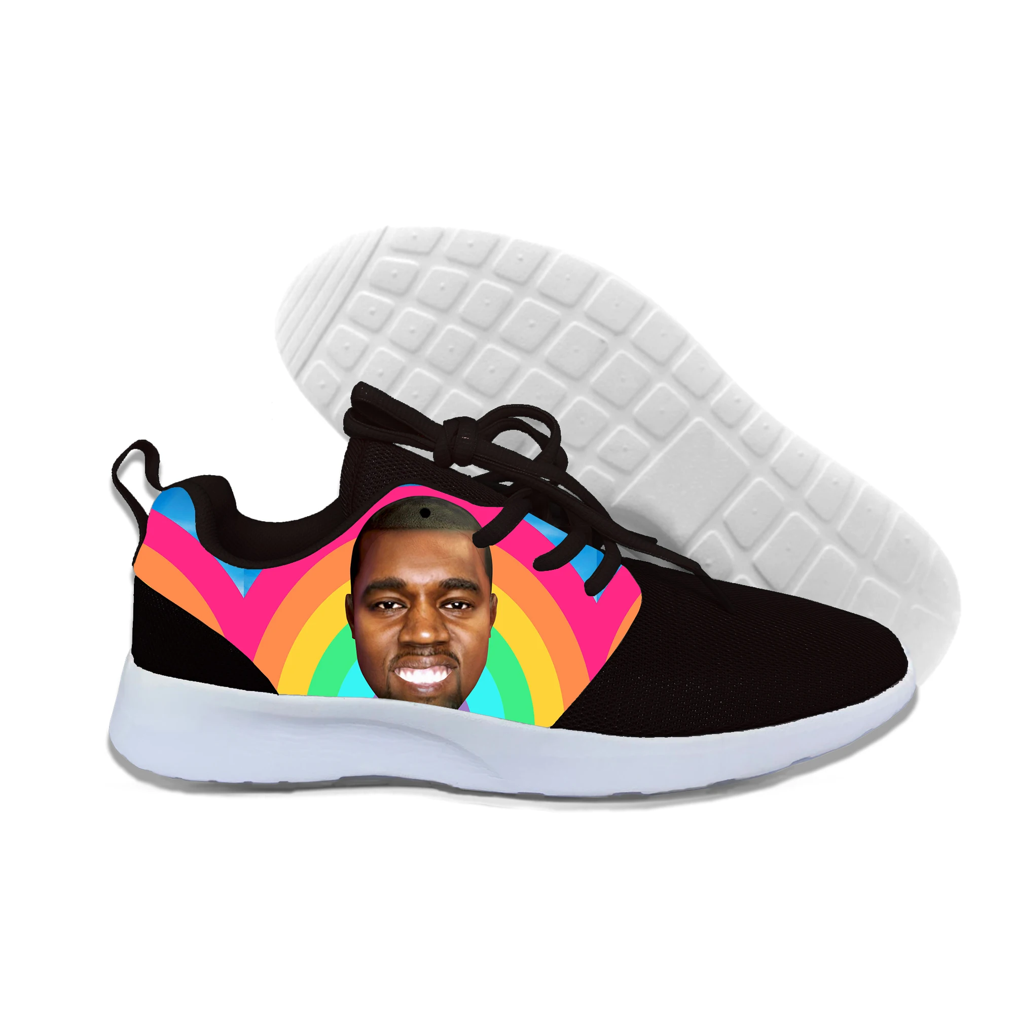 Новинка 2019 года летние мужские и женские кроссовки с 3D принтом Kanye Omari West