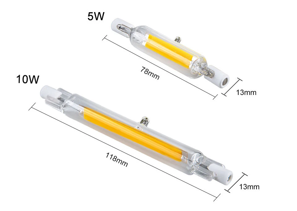 R7S COB LED Lamp Bulb Glass Tube for Replace Halogen Light Spot Light 78mm 118mm AC 220V 230V 5W 9W 13W Energy Saving (3)