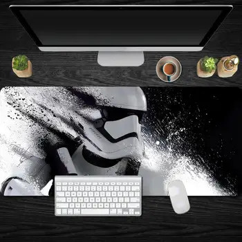 

Black White Gamer Mouse Pad Durable Non-slip Keyboard Mouse Mat Boyfriend Gift Rubber Lockedge Big Gaming Mousepad for Star Wars