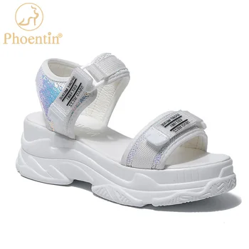 

Phoentin sport sandals for women Thick Bottom Shoes woman High Heeled Sandals Female Platform Shoes Height Increased white FT982