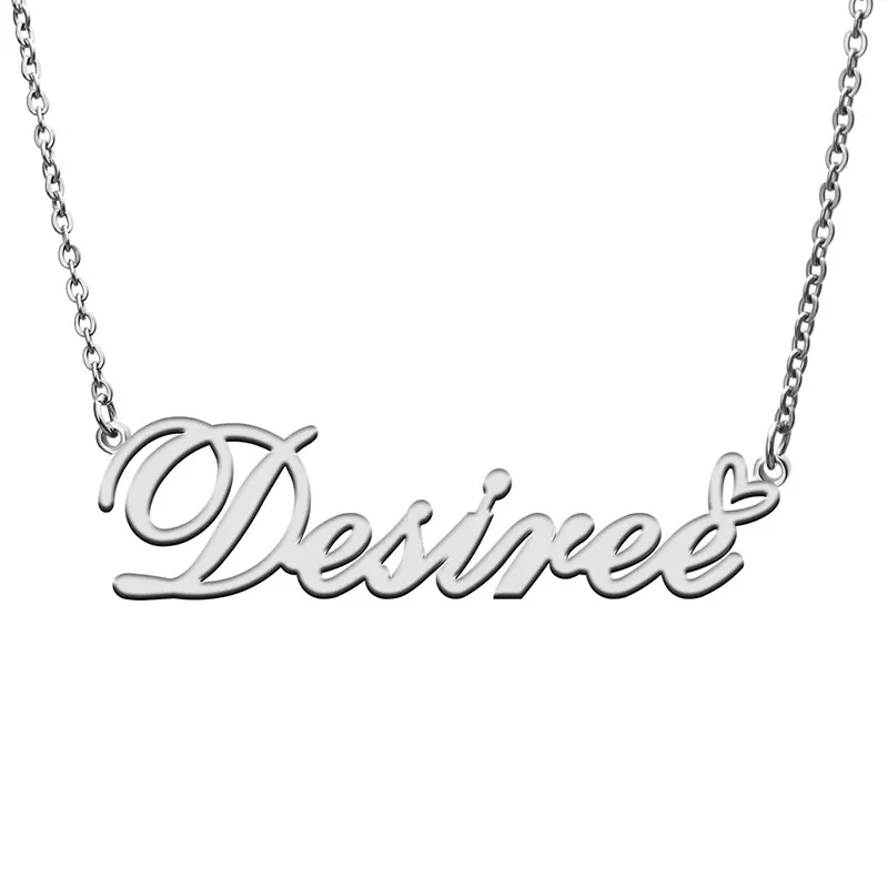 Silver Nameplate Pendant Femme Mother 