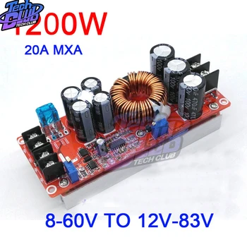 

DC 20A 1200W Boost Constant Current Module Adjustable Voltage Power Supply IN 8-60V Top Quality Step Up Module