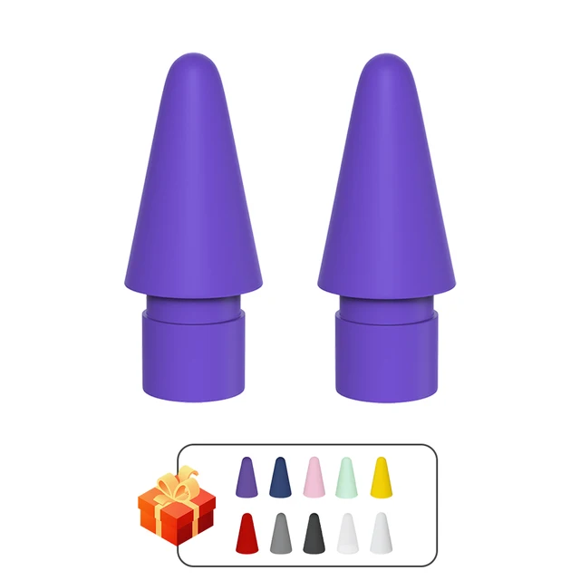 For Apple Pencil Tip Spare Nib Replacement Tip For Apple Pencil 1st 2nd Generation For Punta Apple Pencil 2nd Nib Stylus Pen Tip 2Pcs - Purple