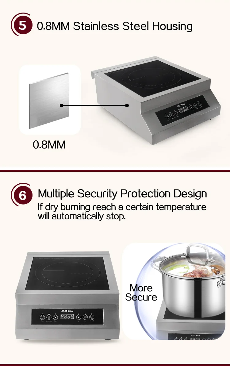 ITOP 5000 Вт индукционный Плита высокое Мощность умной энергосберегающей Пособия по кулинарии 220 V-240 V Коммерческая индукционная плита 23A переключатель утечки