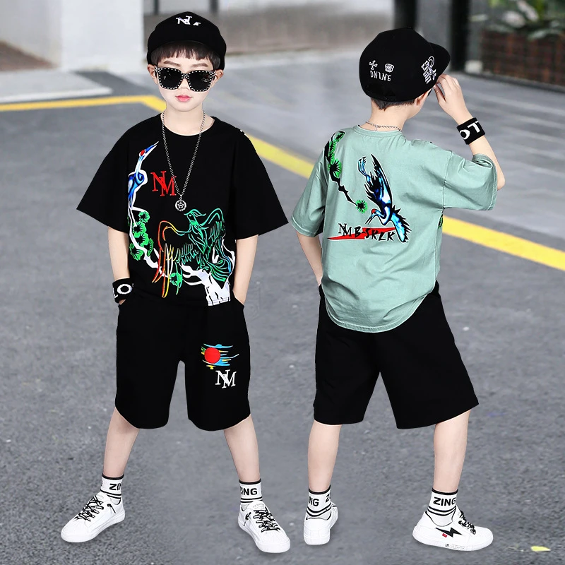 Conjunto de ropa de verano para niños, camiseta manga corta con letras y pantalones, ropa para niños de 4, 5, 6, 7, 8, 9, 11 y 12 años|set de ropa| - AliExpress