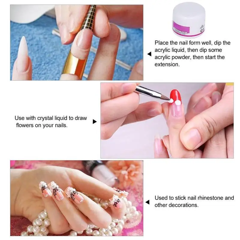 6 IN 1 Acrylic Nail Art Set Liquid Polymer Powder Tips Forms Manicure Tool W0N9