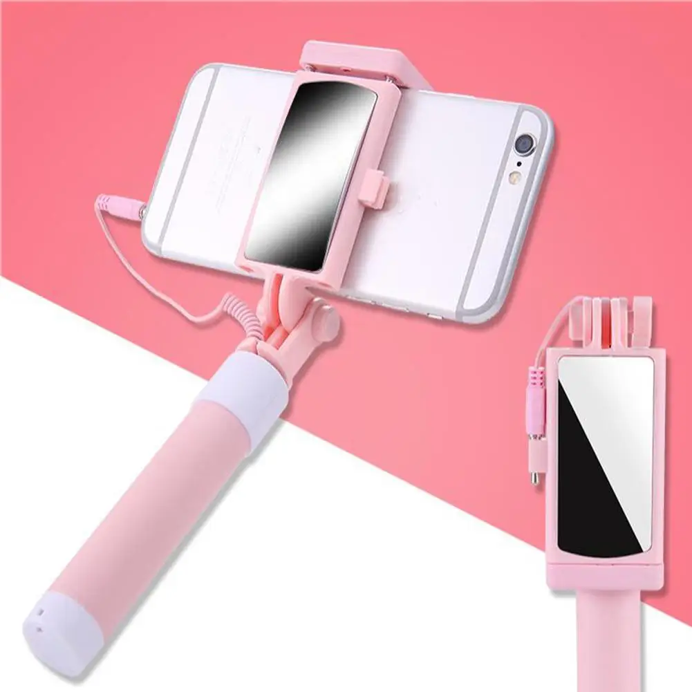 Новое поступление проводное зеркало, селфи-Палка для iPhone 6 6S 5S samsung Android монопод Pau de Selfie фронтальная/задняя камера Palo r15