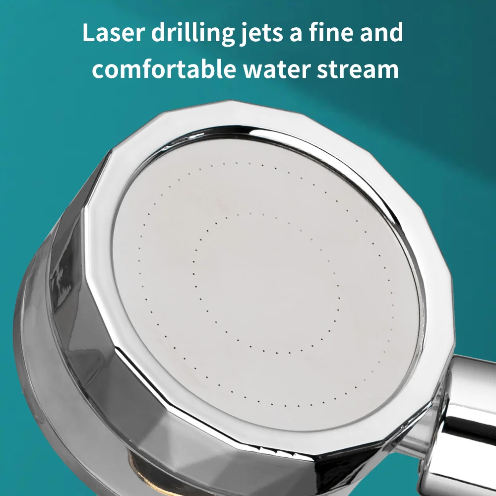 Zhang Ji New Style Turbine Spiral Outlet Water Turbocharged Shower Head 360 Rotating High Pressure Handheld Shower Nozzle