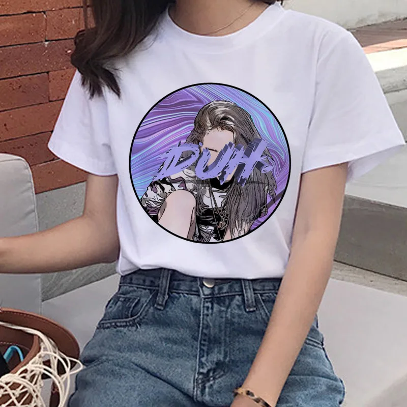 p2163-4 Billie Eilish Harajuku Ullzang Футболка женская футболка с графикой Bad Guy Эстетическая забавная футболка с героями мультфильмов 90s хип-хоп футболки женские - Цвет: p2163-4