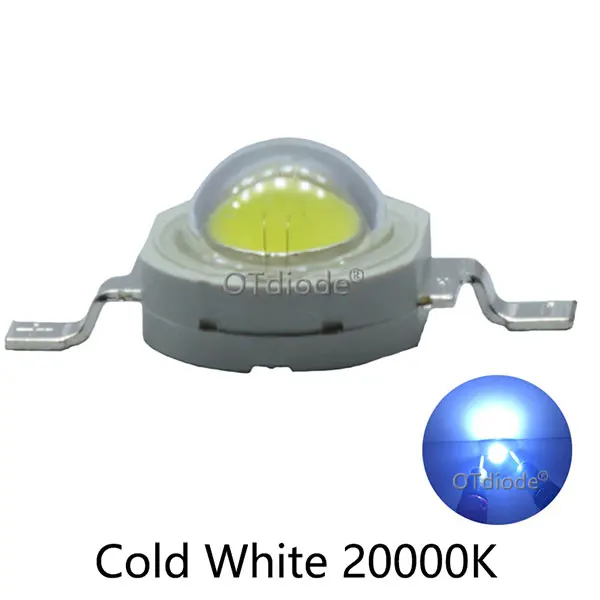 Cold White 20000K Full Watt 3W High Power LED Epistar Chip 260-280LM Cold Nature Warm White 3000K 4500K 6500K Light Source For Spotlight Blub - Испускаемый цвет: Cold White 20000K
