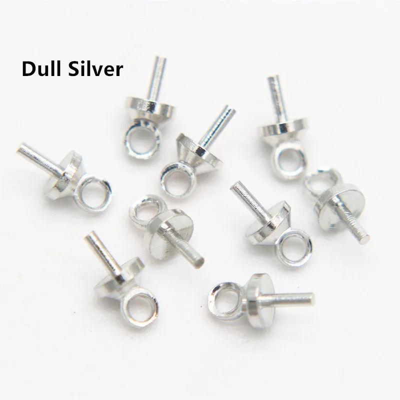 Dull Silver 100 шт 3 мм 4 мм латунный глаз булавка жемчужная Подвеска Шарм Разъем под ключ для изготовления ювелирных изделий Diy - Цвет: Dull Silver