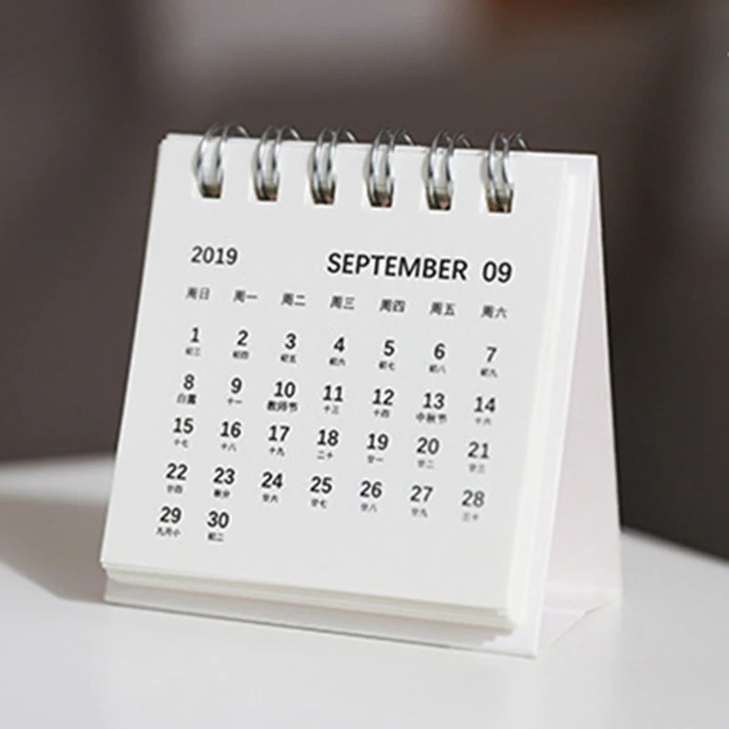 Год мини настольный календарь Kawaii простой Настольный блокнот с катушкой из крафт-бумаги ежедневный календарь Годовая программа Органайзер