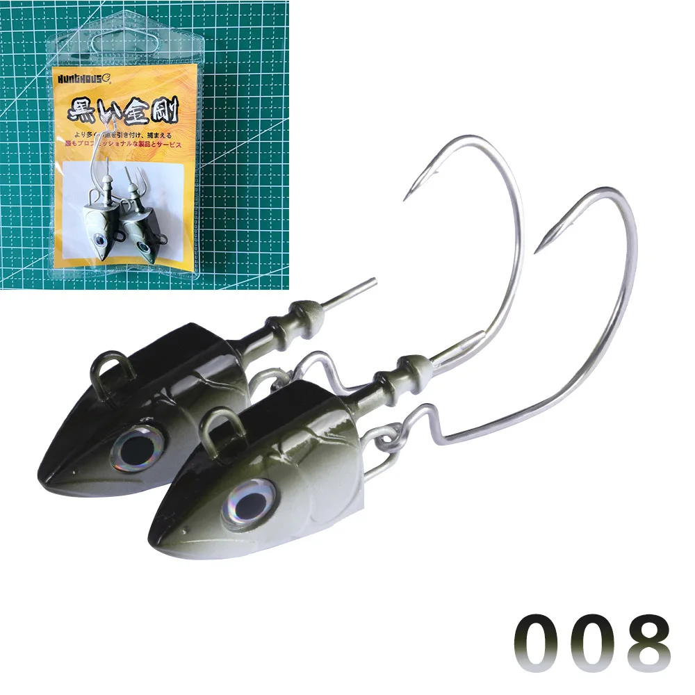 

Hunthouse black minnow head 25g LW216 easy shiner fishing lure soft lure lead jig bait bass pike fishing leurre souple