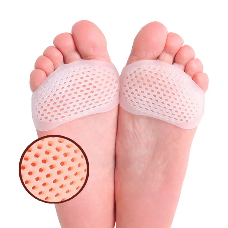 1Pair Silicone Soft Forefoot Pads Women High Heel Shoes Slip Resistant Protect Pain Relief Orthotics Breathable Foot Care Tool