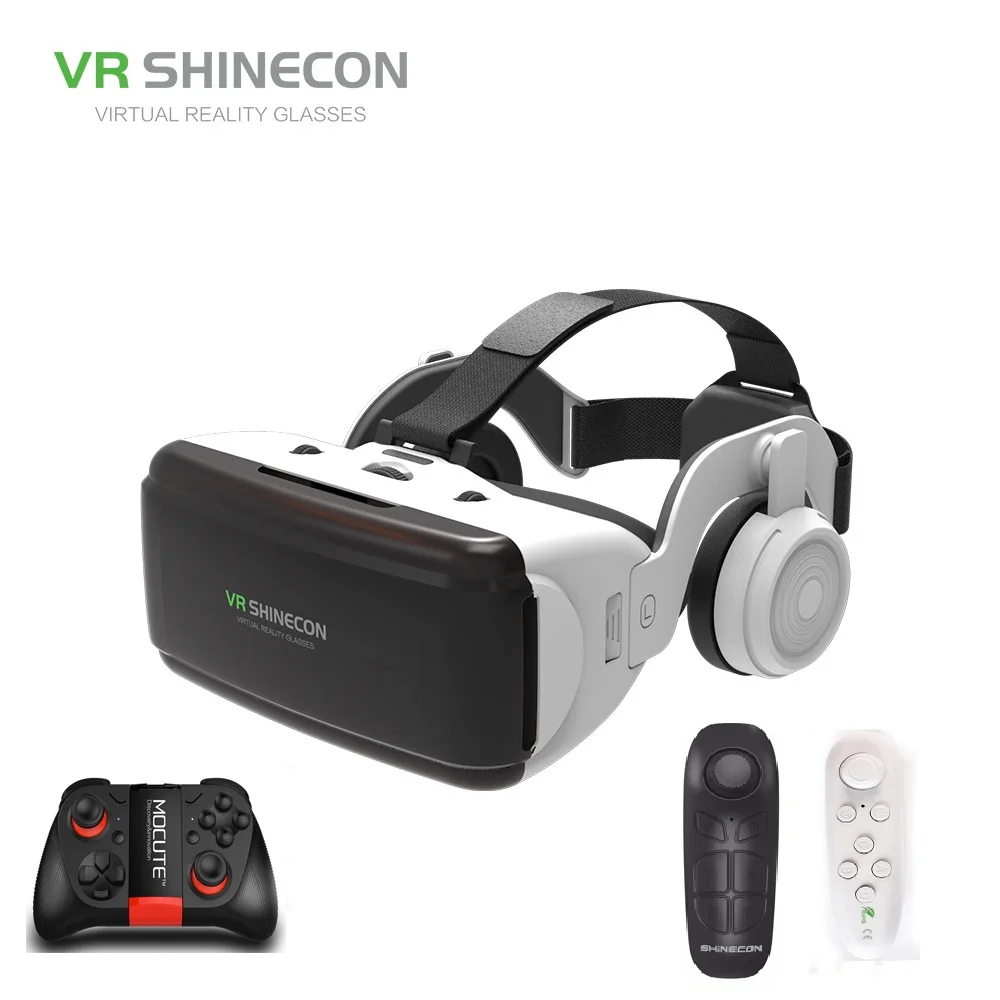 Kaufen VR SHINECON BOX 5 Mini VR Gläser 3D G 06E Gläser Virtuelle Realität Gläser VR Headset Für Google karton mit kopfhörer