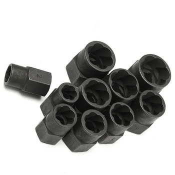 

10pcs Nut extractor Black Aluminum alloy Bolt Set Kit Socket Wrench Repair