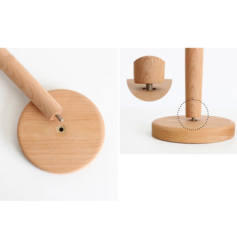 

Kitchen Storage Beech Wood Tissue Paper Towel Stand Rack Home Accessories Shelf