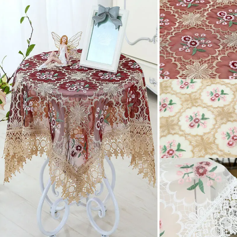 

2019 New Luxury Embroidered Rectangle Cotton Linen Solid Plain Tablecloth Table Cover Cloth Home Decoration