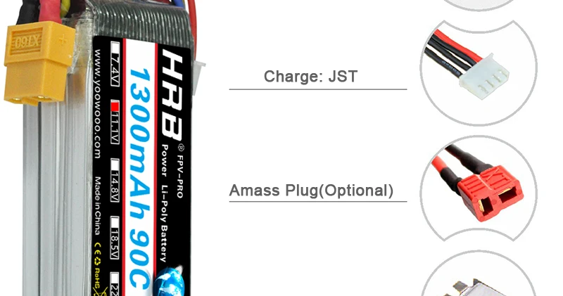 2PCS HRB 2S 3S 4S 5S 6S Lipo Battery, RC Parts & Accessories : Batteries - LiPo Quantity 