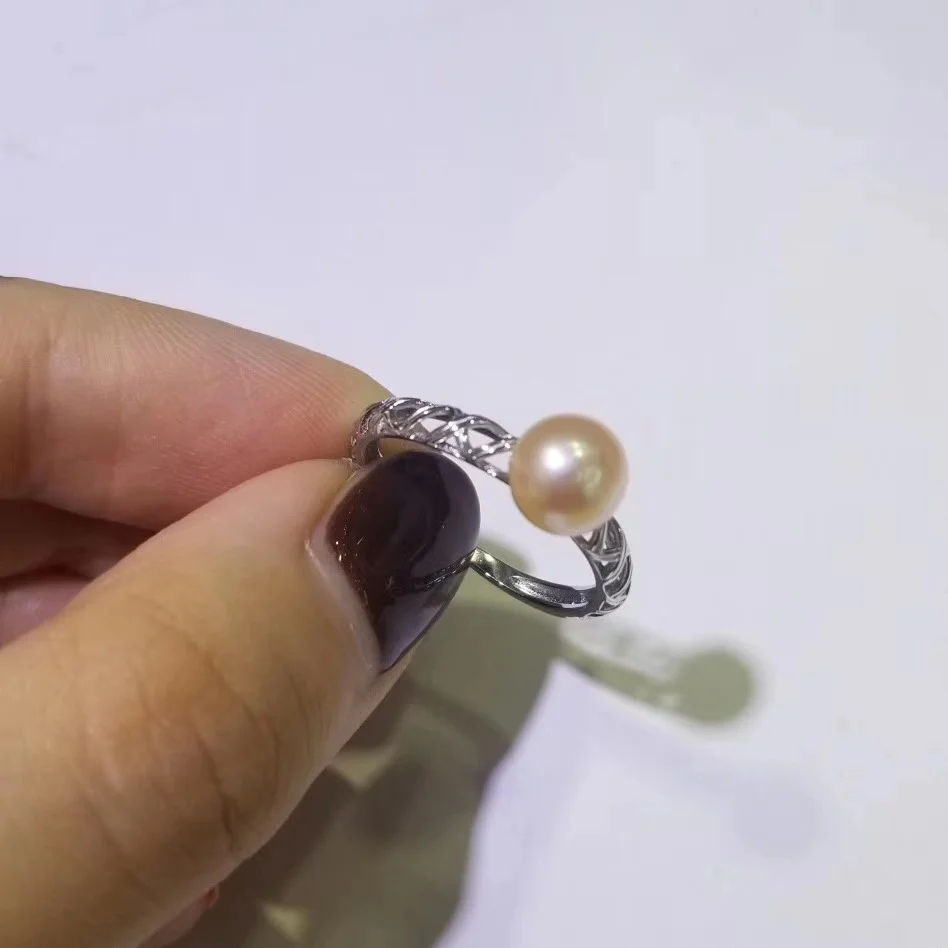 YIKALAISI 925 Sterling Silver Jewelry Pearl rings Fine Natural Pearl jewelry 6-7mm rings For Women wholesale