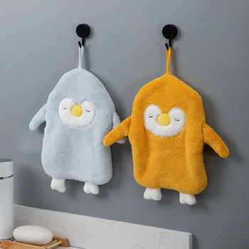 

Hanging Hand Towel Absorbent Towels Cute Cartoon Non-shedding Thickened Household Kitchen Rag and Bathroom Hand Towel
