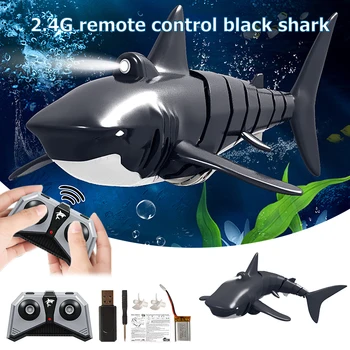 

Remote Control Simulation Shark Waterproof Remote Control Anti-Collision Electronic Shark Boat Toy In Swimming Pool RC Toys