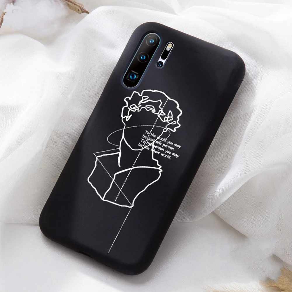 Креативный дизайн девушка мягкий черный ТПУ силиконовый чехол s для huawei P20 Lite P20 Pro P30 чехол для телефона для P20Lite Honor 10 20 матовый чехол