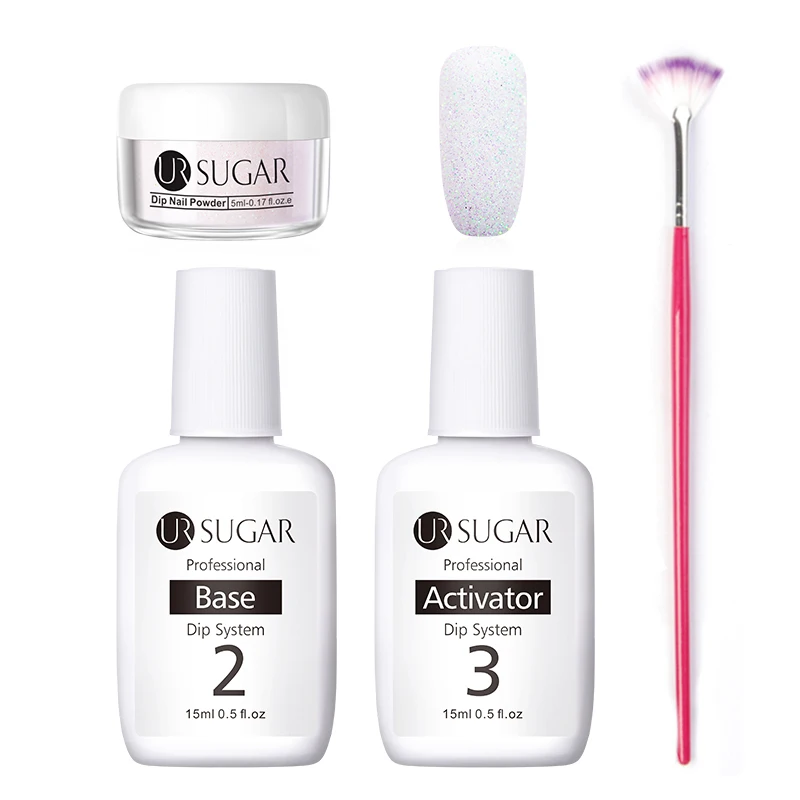 Ur Sugar 5 мл Dip ногтей Порошковая голографическая блеск градиент Сияющий хромированный пигмент погружающийся порошок Набор для украшения ногтей DIY - Цвет: 4Pcs set 2