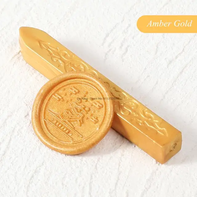 24 Colors Flower Seal Wax DIY Card Invitations Envelope Retro Wax Seal Stamp Wax Seal Magic Arrow Pattern Wax Stick With Wick Amber Gold